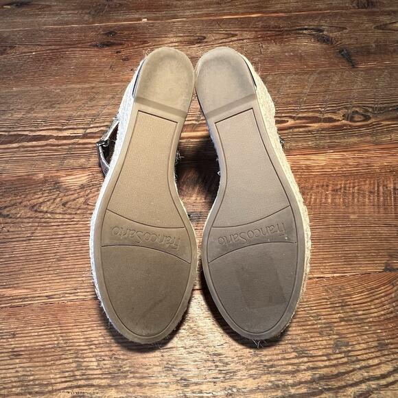 Franco Sarto Clemens Sandals Size 8 Wedge Platform Espadrille Silver Snakeskin - Picture 16 of 16